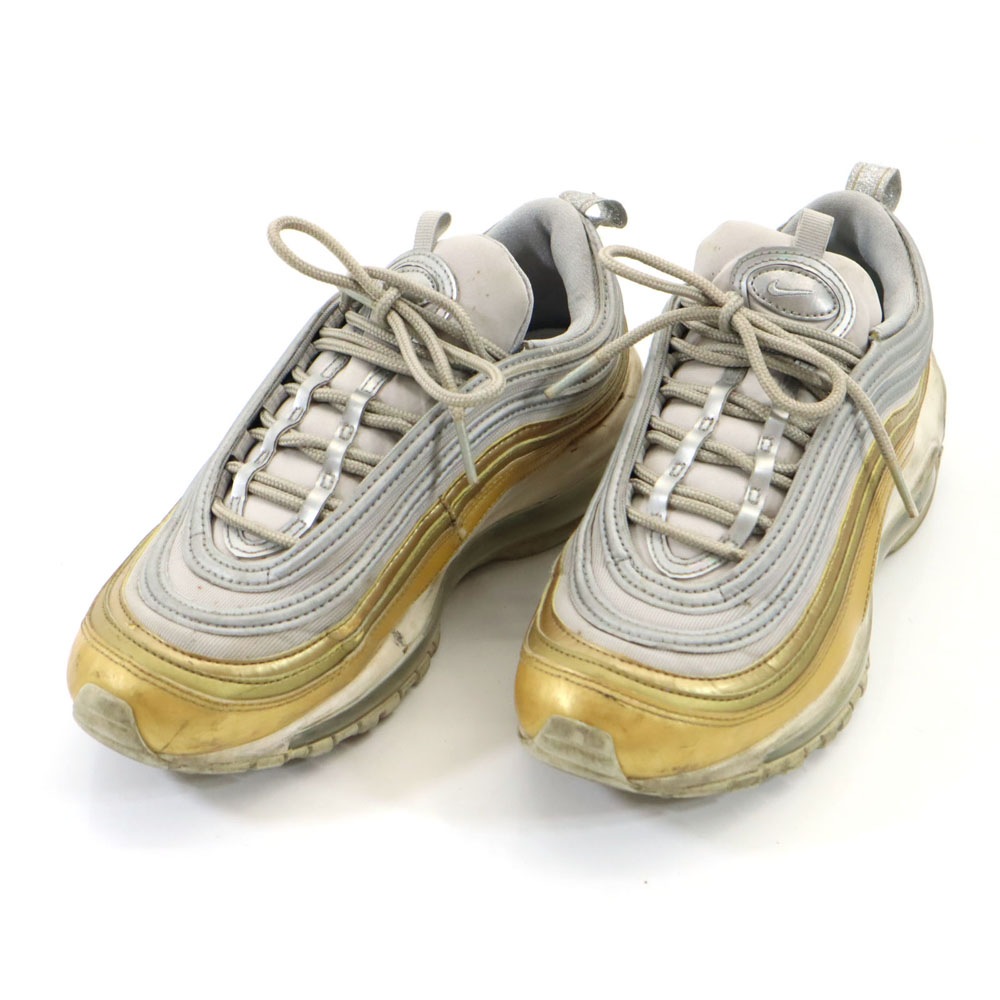 エアマックス97 スニーカー 25 ゴールド×シルバー メンズ 古着