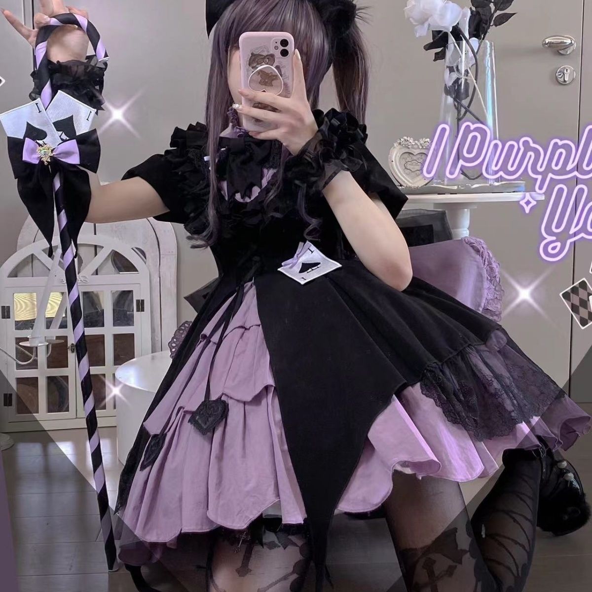 ロリータガール ギフトボックス 怪盗スペード アロリータ 魔法少女 スモール ハイウエスト 半袖ドレス