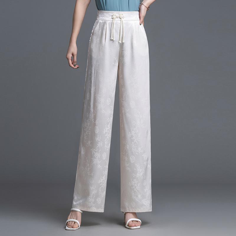 レディース ファッション おしゃれ 上品 シンプル ひんやり 涼しい 快適 ワイドレッグ パンツ 夏 薄手 涼しい 涼しい カジュアル パンツ ハイウエスト スリム ストレート パンツ