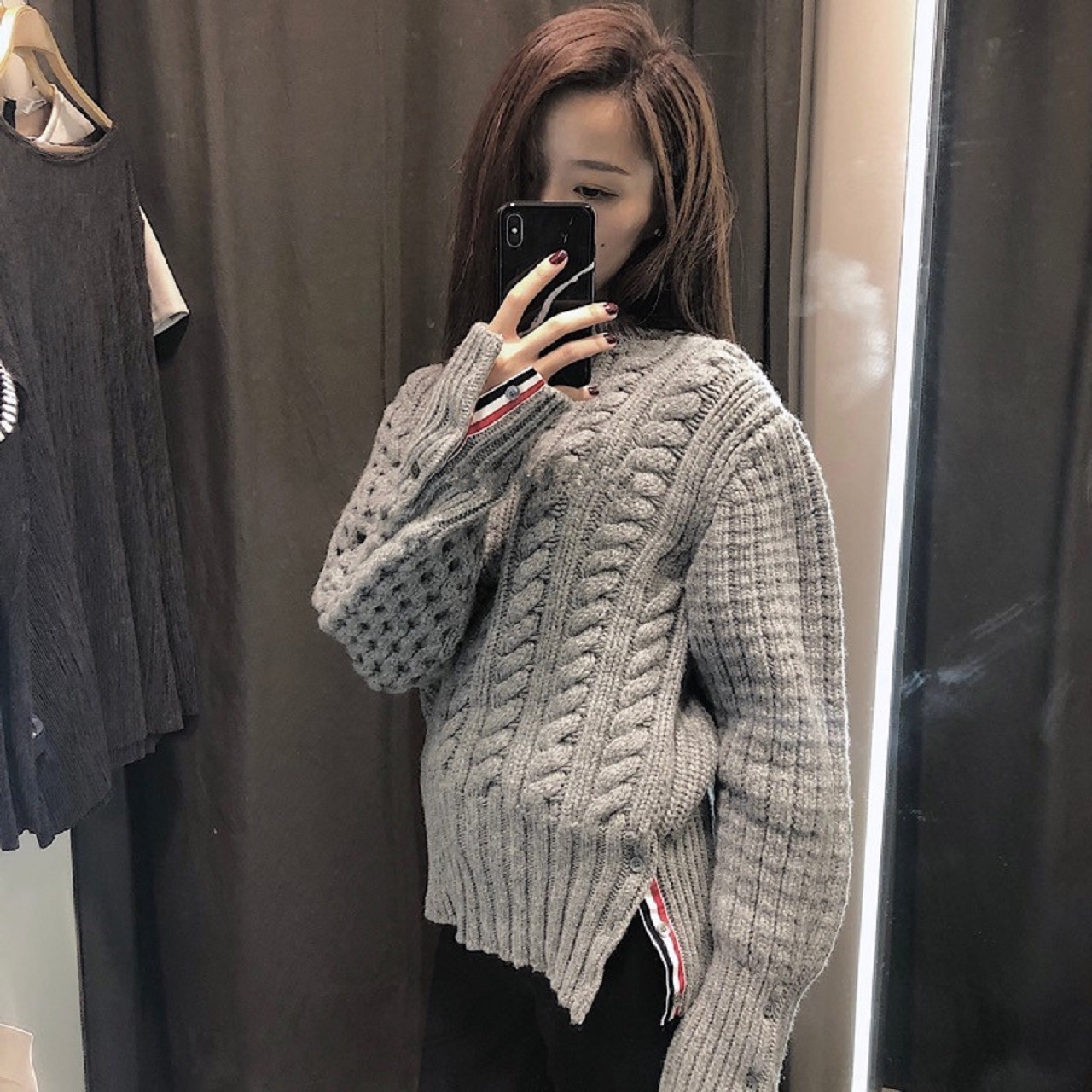 レディース アウターウェア プルオーバー ルーズ ラウンドネックセーター 冬 韓国バージョン