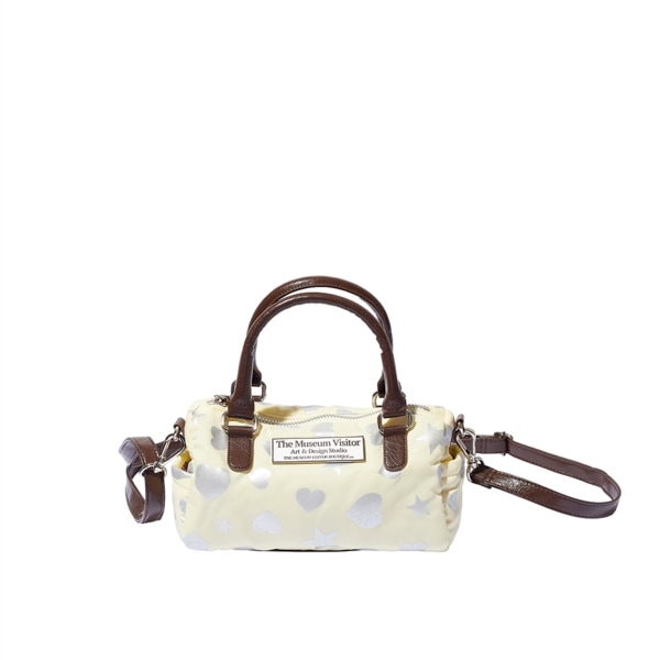 【THE MUSEUM VISITOR】 HEART STAR CRACK BOSTON BAG : LEMON