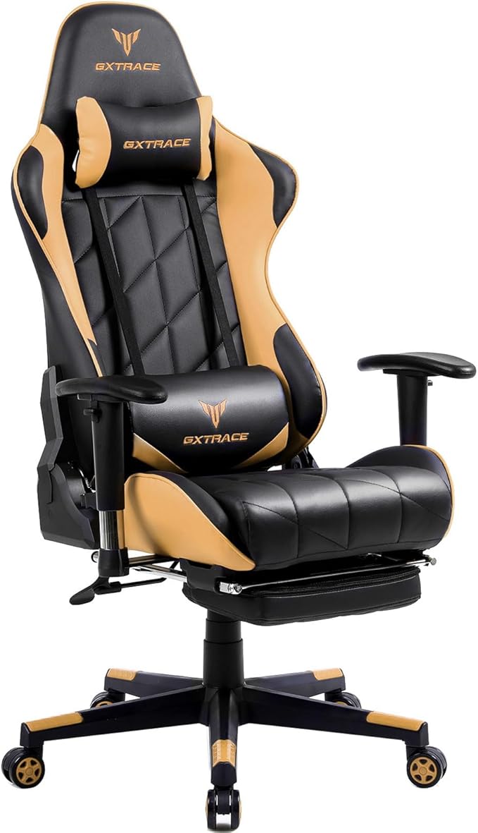 ゲーミングチェア オフィスチェア ゲーム用チェア デスクチェア パソコンチェア オットマン付き 人間工学 １６５度リクライニング機能 ハイバック テレワーク椅子 PCチェア (カーキ)