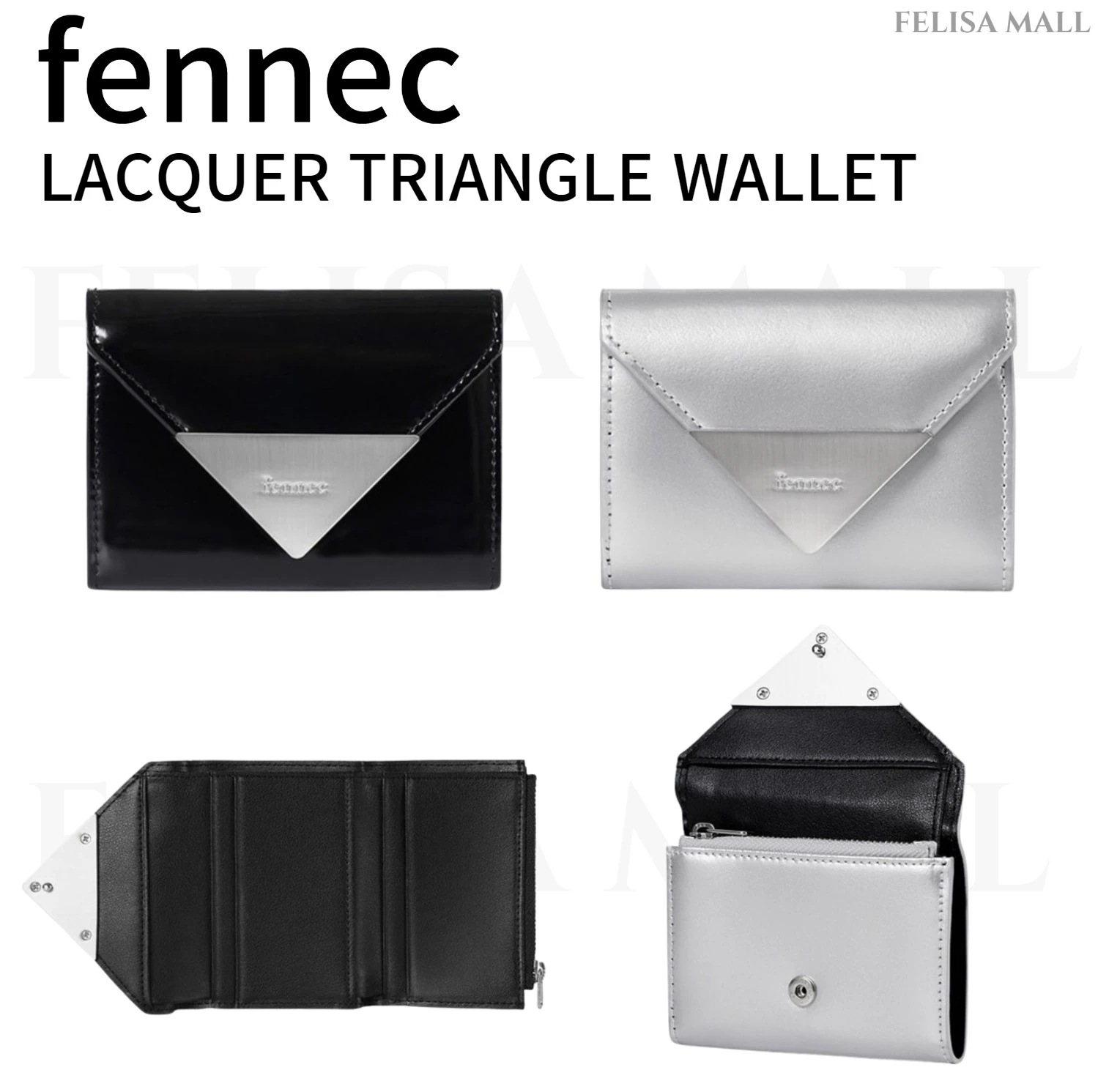 [FENNEC] LACQUER TRIANGLE WALLET 女性 三段財布 韓国人気ブランド