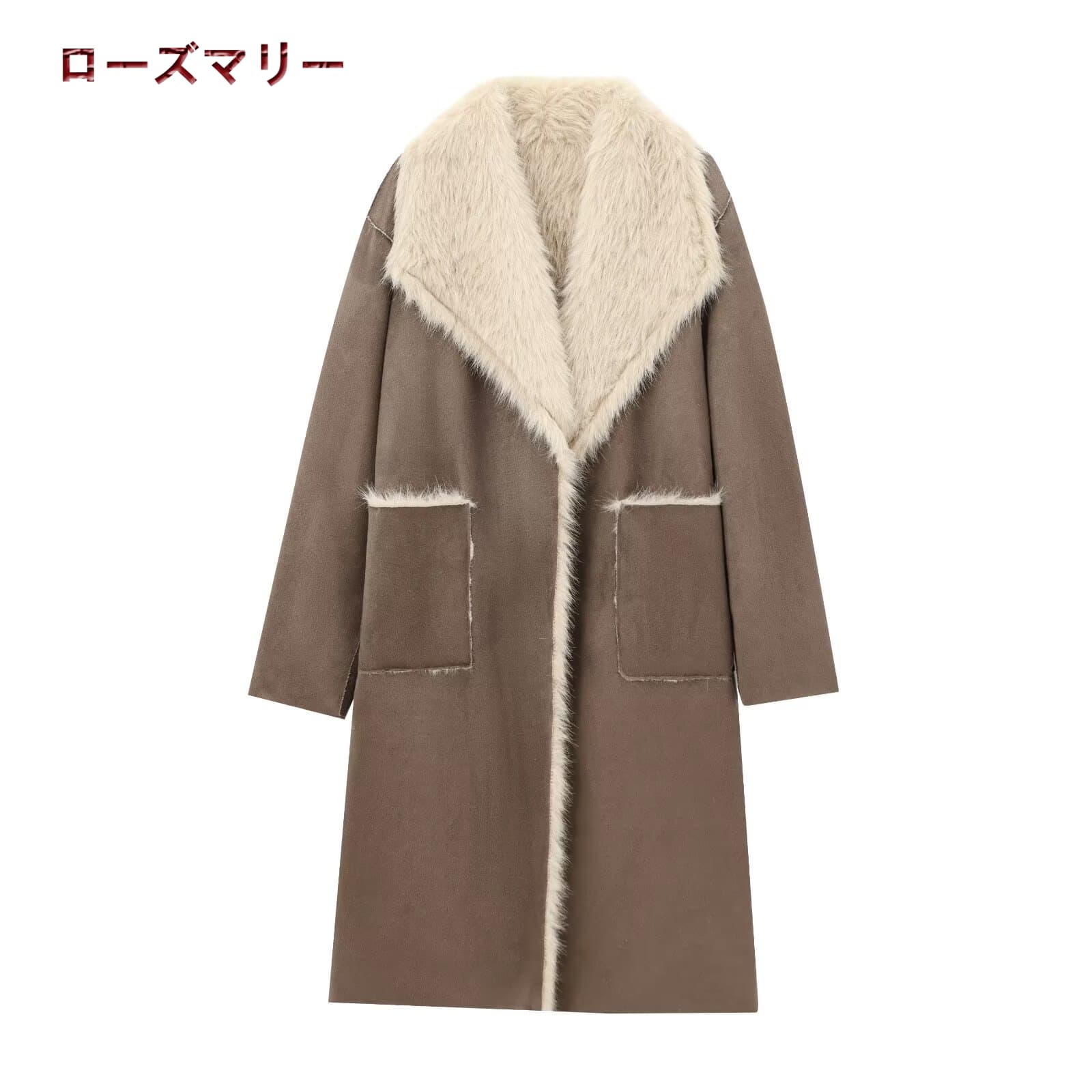 欧米風2024.10.24 秋冬 新作 ロングコートを両面着ます 暖かい人工ファー フェックファー ベーシック 2410271