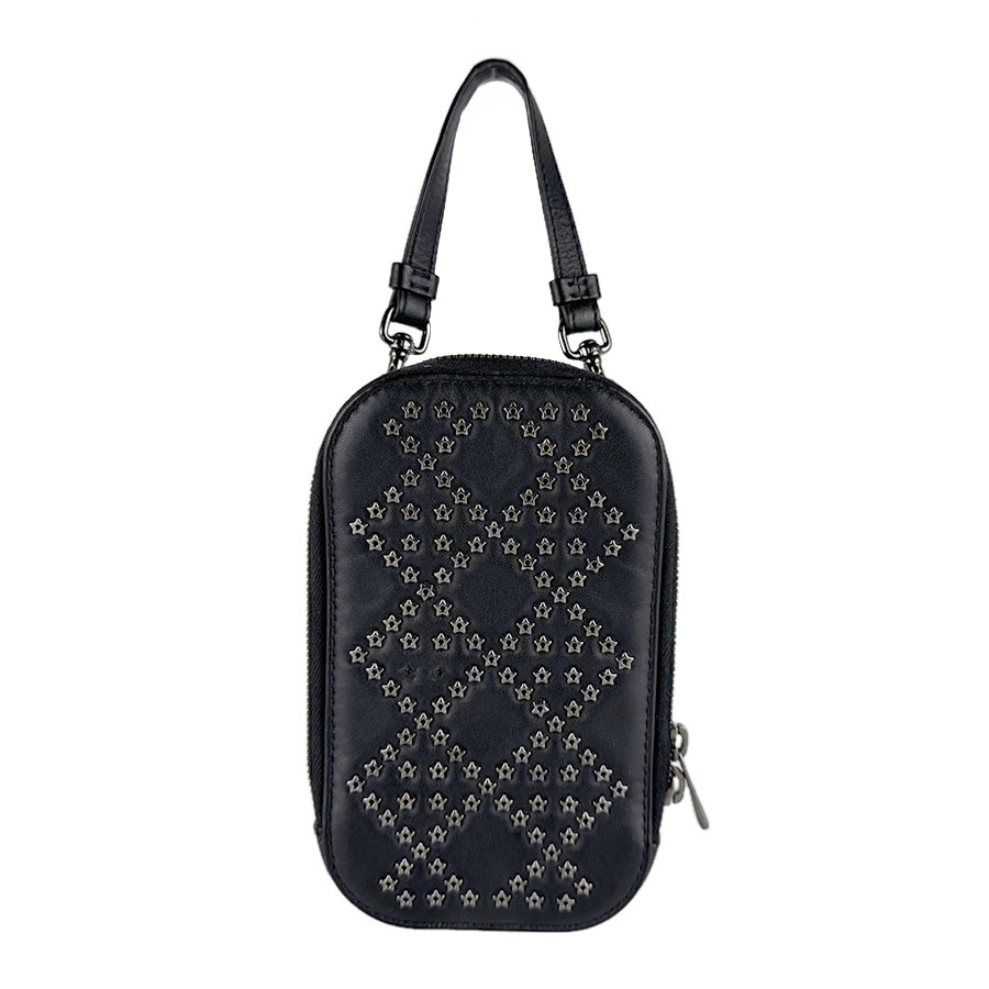 クリスチャンディオール Christian Dior フォンポーチ フォンケース レザー ブラック レディース z9574