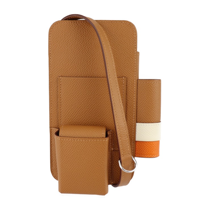 新品未使用展示品 HERMES エルメス ショルダーバッグ - ウェイ ヴォーエプソン ブラウン系 シルバー金具 スマホケース ポシェット U刻印 本物保証 中古