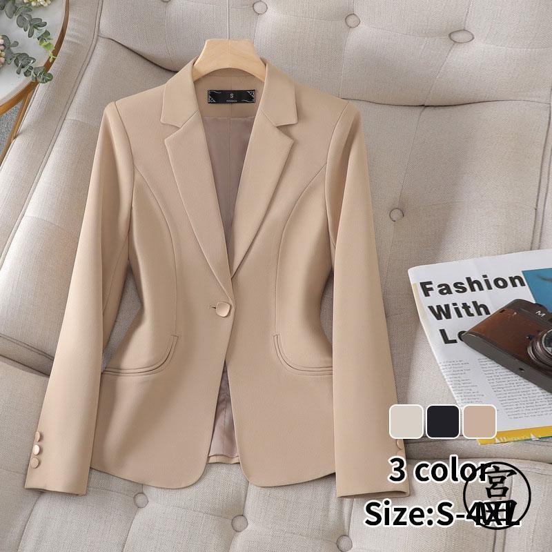 スーツジャケット レディース 春 秋 テーラードジャケット 長袖 ライトアウター きれいめ フォーマル オフィス 通勤 テーラードジャケット