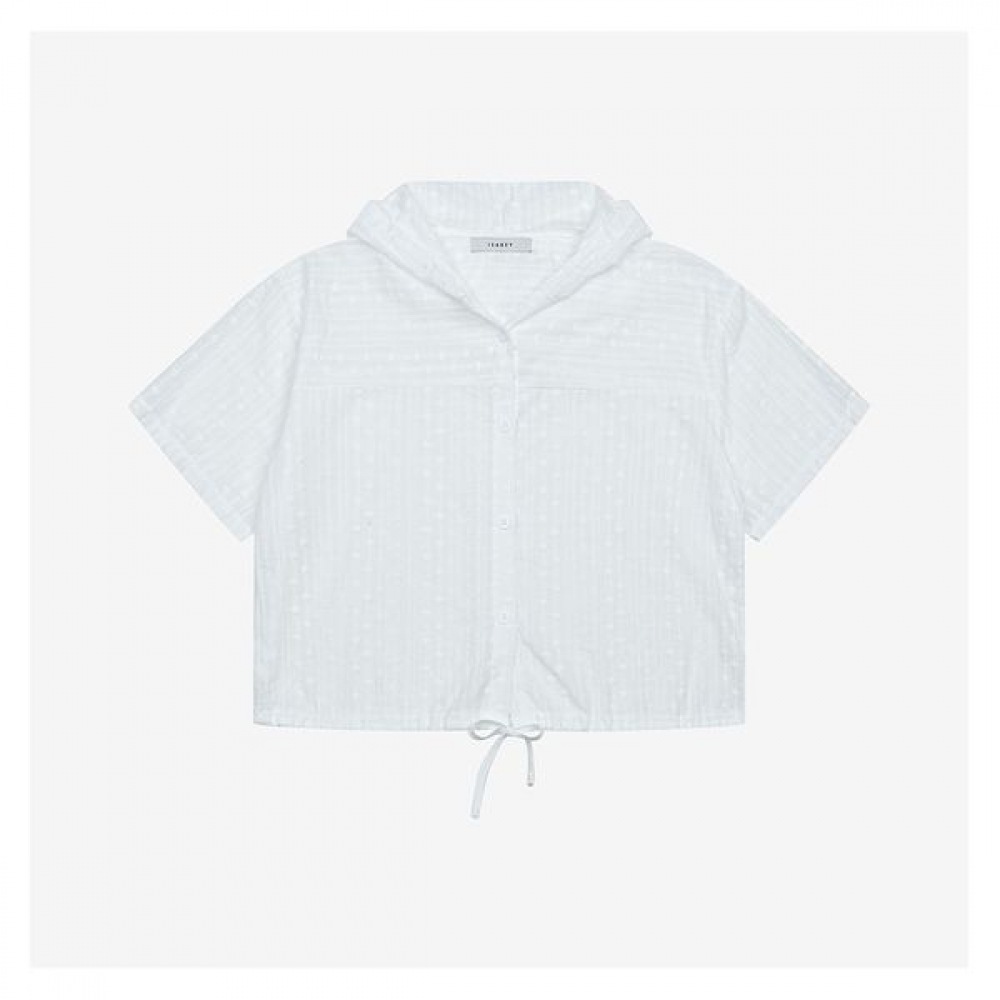 [イザベイ] アイレットショートスリーブフード付きブラウス (VKBAF2450)