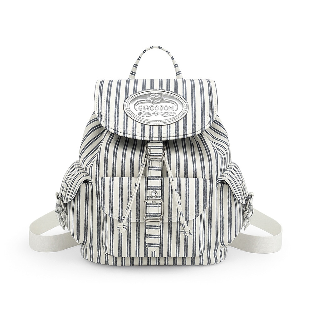 스트라이프 드리밍 스트링백팩 캔버스 복조리 가방 미니 캔버스백팩