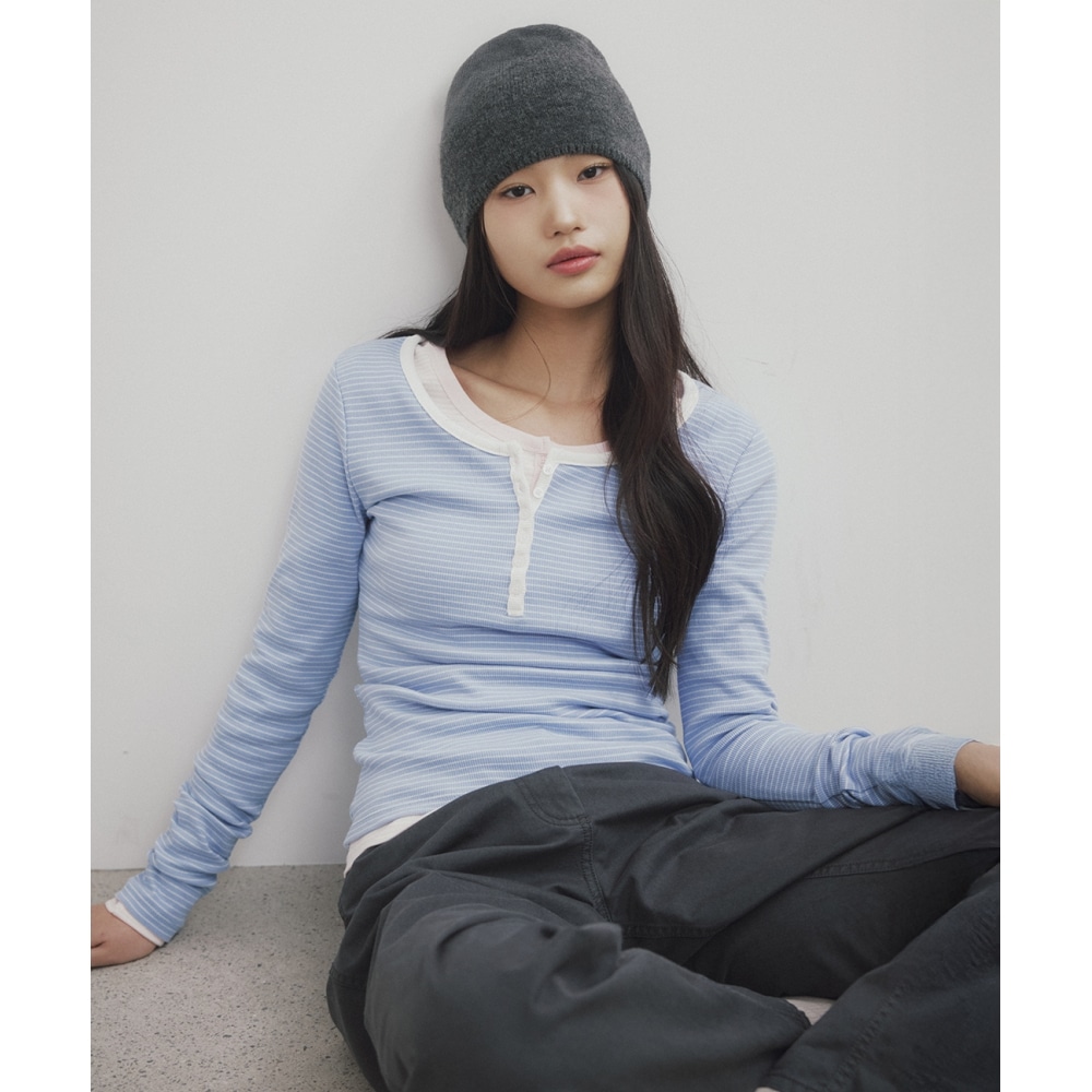 スパオ (ウッディ) ヘンリーネックロングスリーブTシャツ_SPLWG12G50