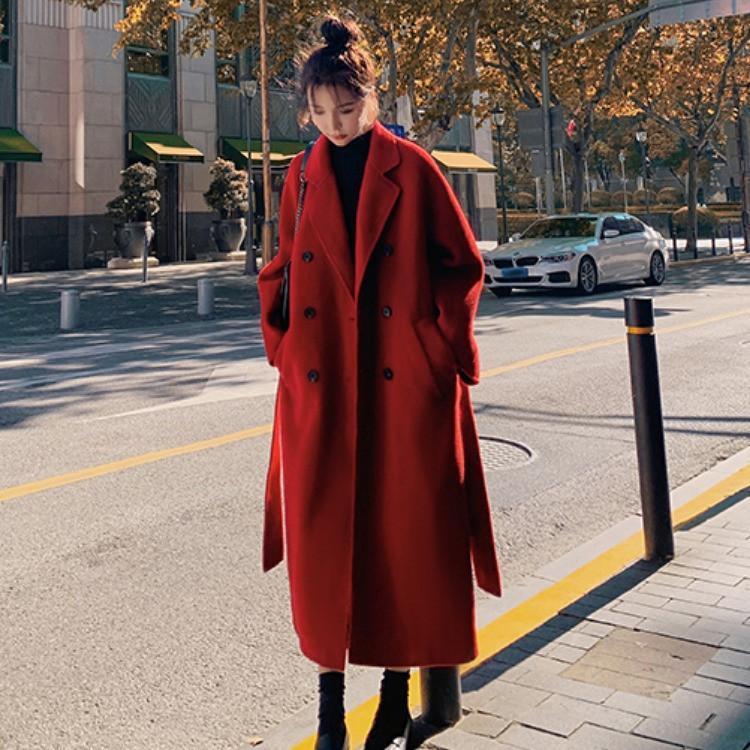 Hot!!!新作 トレンド ラシャコート ラシャ ロングコート コート レディース ロング丈 マキシ丈 無地 長袖 アウター チュニック 折り襟 シンプル カジュアル 冬 オシャレ