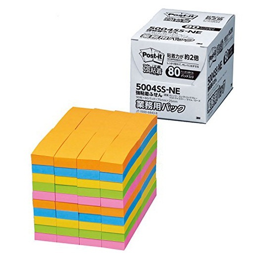 3M（スリーエム） 1318-5004SS-NE ポストイット 強粘着ふせん 業務用パック 5色混色
