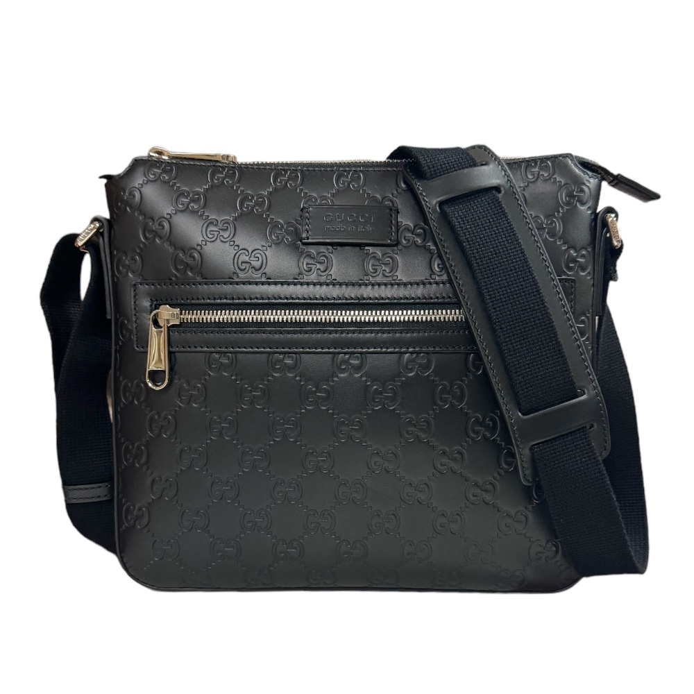グッチ グッチシマ ショルダーバッグ シマレザー 406410 ブラック GUCCI 中古 美品