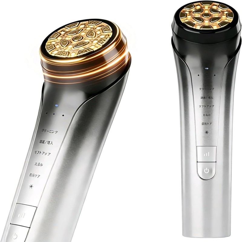 美顔器 EMS 美容器 RF美顔器 自宅エステ 4000mAh大容量バッテリー付き 目元美顔器 多機能美容器 微電流 美顔器 イオン導出 イオン導入 1台多役 6種類モード 3段階レベル ４色光エステ