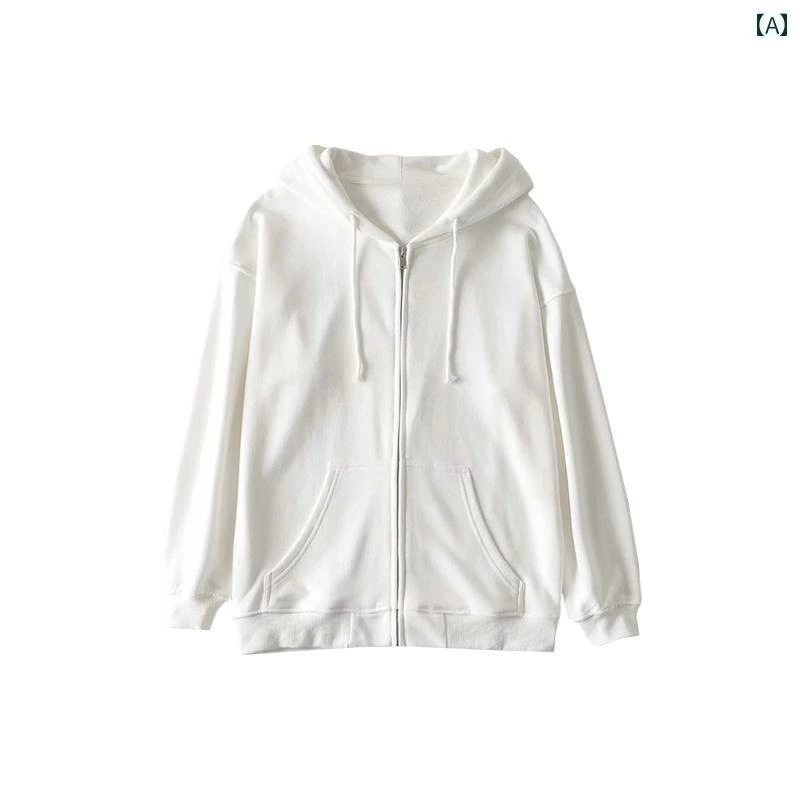 パーカー レディース アメリカン ガール スウェットシャツ ボーイフレンド スタイル オーバー サイズ カジュアル スウェットシャツ レトロ フード付き ジッパー パーカー スウェットシャツ