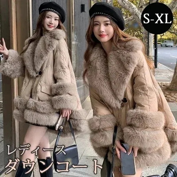 ダウンコート レディース ショート丈 冬服 ファー アウター もこもこ かわいい 通勤 大人 小柄 女の子 カジュアル 上品 着痩せ コート 長袖 袖あり 厚手 膝丈 防寒 寒さ対策 冷え対策 ポ