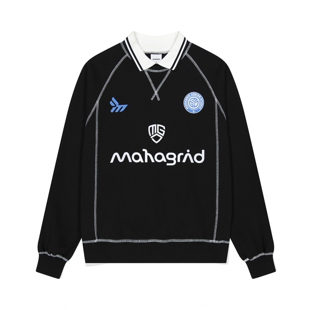 マハグリッドスポーツ襟付きスウェットシャツブラック (MG2DFMM444A)