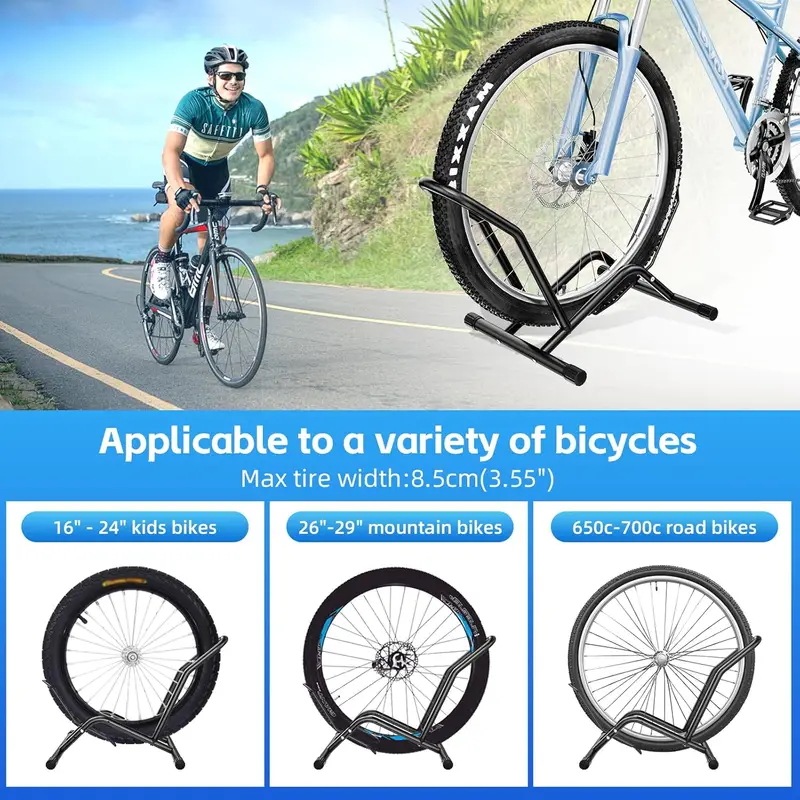 自転車フロアスタンド屋外および屋内用自転車ラック前後輪収納自転車自立式駐車スタンドホルダー