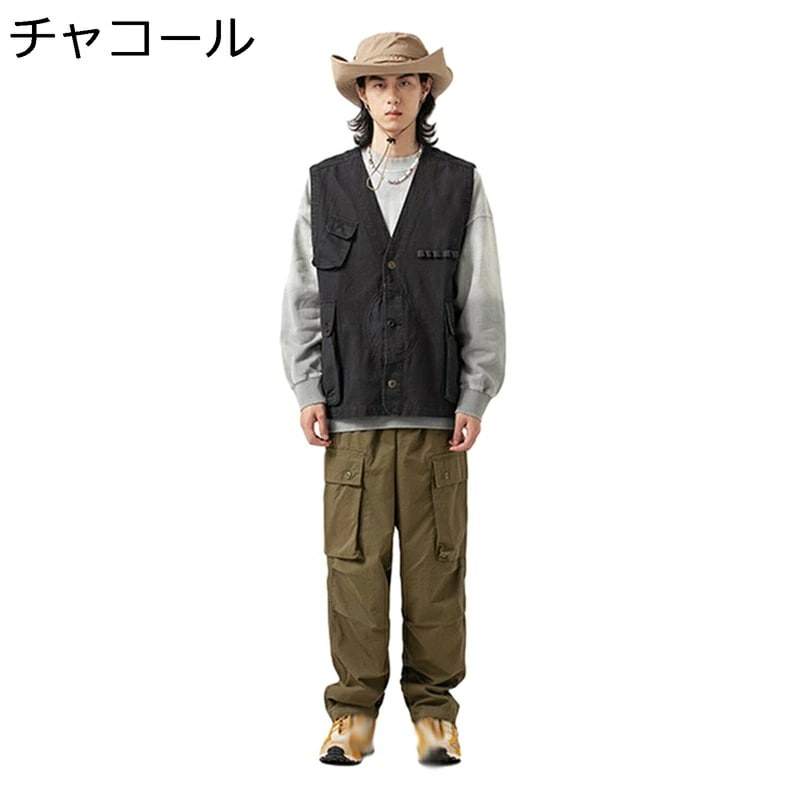 メンズ ベスト アウトドアベスト 綿 男女兼用 トップス 多機能 軽量 薄手 カジュアル 作業着 ポケット多い ノースリーブ ジャケット カメラマンベスト お釣り 撮影 作業用 射撃 登山 春 夏 秋