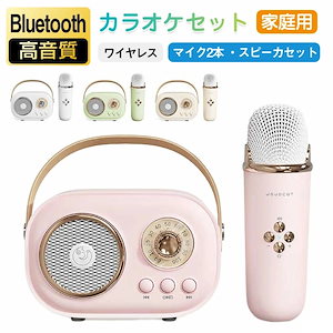 カラオケマイク bluetooth 高音質 ワイヤレス カラオケスピーカーセット 家庭用 子供用 カラオケセット TFカード再生 TYPE-C充電式 小型 ホームカラオケ KTV ポータブル