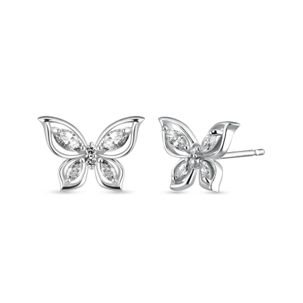 DOROCY 14k デラアイレバタフライピアス (ラップダイヤモンド)