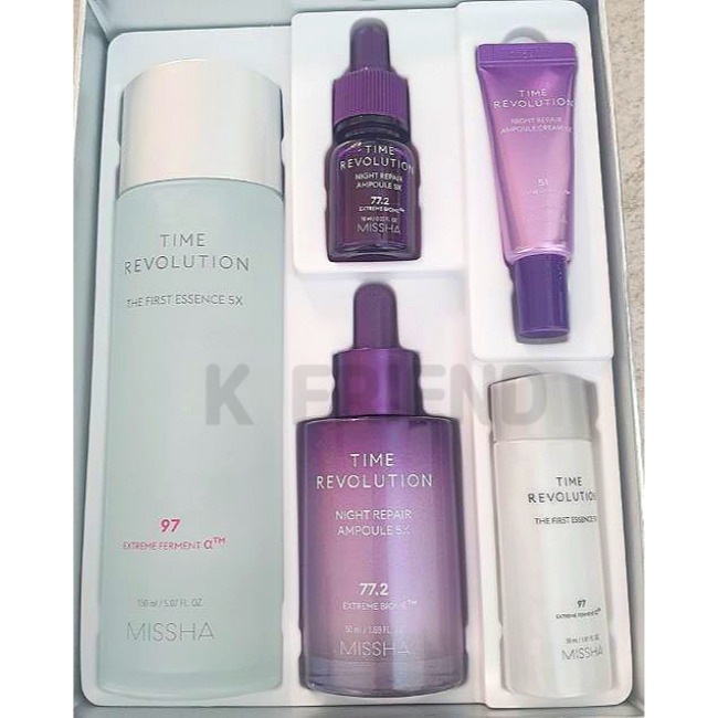 タイムレボリューション5種セット x 1個 低刺激スキンケア 角質ケア 集中保湿 ベタつかない保湿 ツヤ肌 韓国化粧品 セット プレゼント