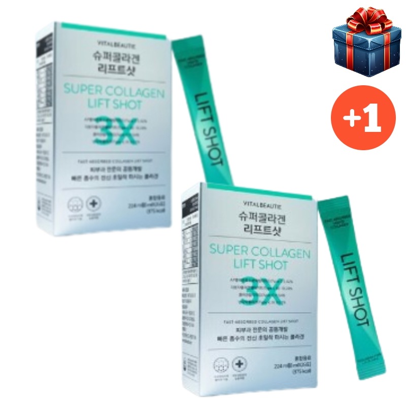 [韓国人気1+1] スーパーコラーゲンリフトショット 28包+28包 計 56包 (+5包 追加贈呈) 大容量 ビタミンC ブライトニング 高含量 栄養剤 ビューティービタミン 活力 ツヤ 韓国食品