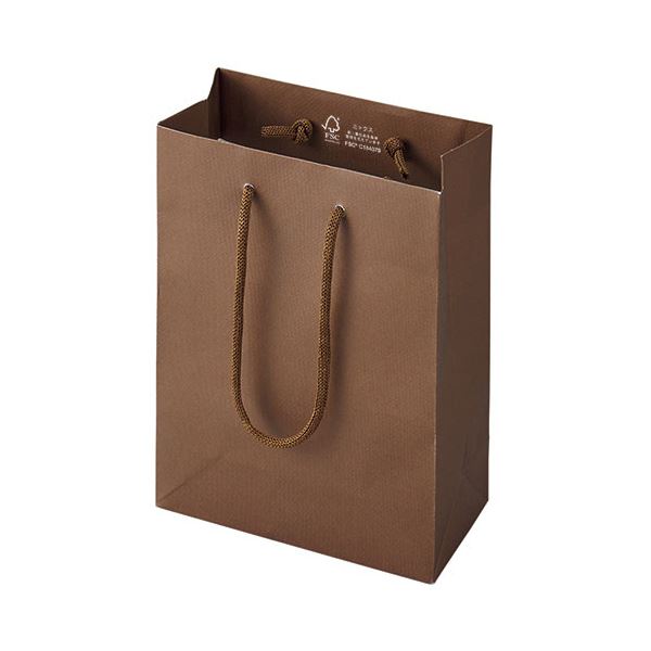 （まとめ） 丸玉工業 ジーナスクラフトエンボスバッグ XS ブラウン 1セット（10枚） [x3セット]