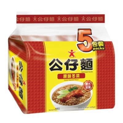 [公仔] 公仔麵原味冬菜5包裝 5食パック インスタント袋麺 500G×２パック （香港版）