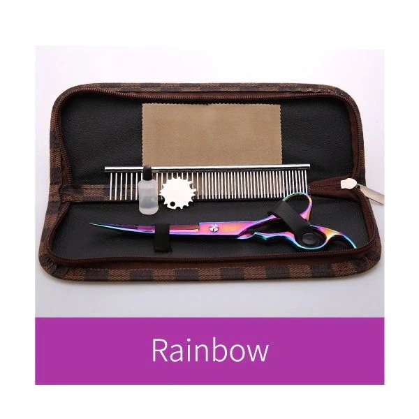Fenice新しいデザイン7.0インチダウン湾曲ブレード25度ペットグルーミング湾曲ハサミ Rainbow 5,440円