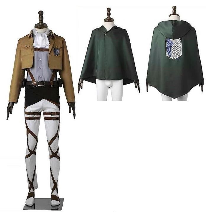 進撃の巨人 Attack on Titan リヴァイ 調査兵団 コスプレ衣装 マント付き コスチューム コス 仮装 変装