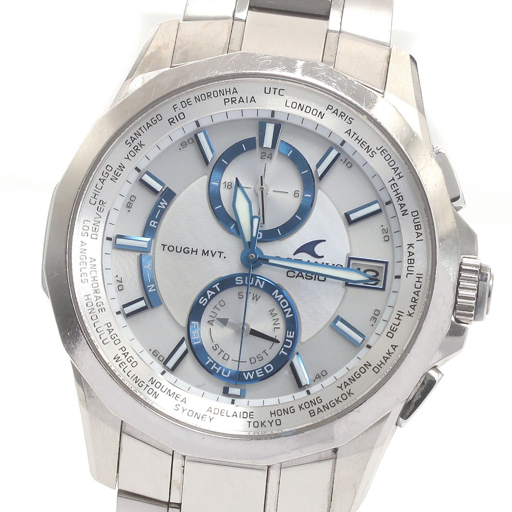 カシオ CASIO OCW-S2000PW-7AJF オシアナス マンタ デイデイト ソーラー電波 メンズ 箱・保証書付き_874158【中古】