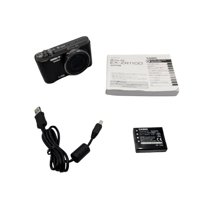 【中古 動作確認済】 CASIO EXILIM デジタルカメラ 1,600万画素 ブラック EX-ZR1100BK
