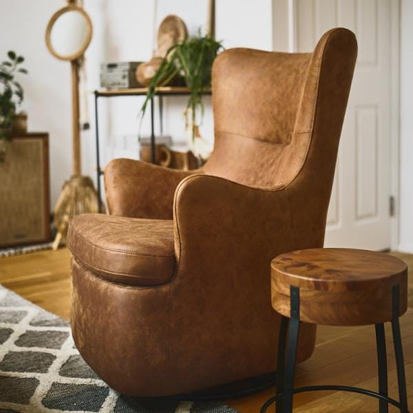 回転チェア ソファ ハイバック パーソナルチェア パーソナルソファ 椅子 一人掛け 1人掛け 茶色 ブラウン チェアー 北欧 おしゃれ フロアチェア ローソファ