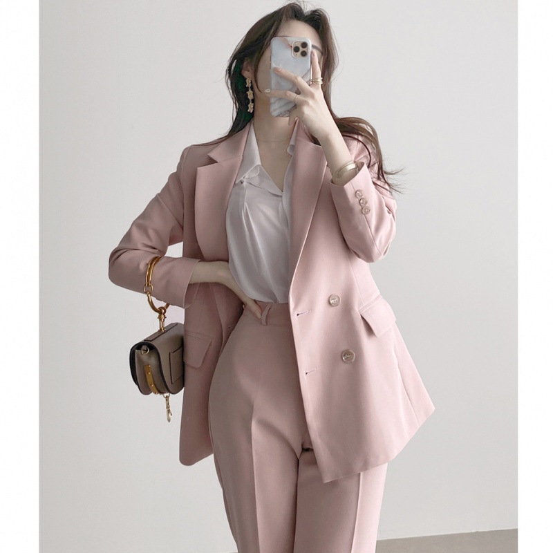 2025春と秋 の小さなスーツのジャケット スーツ スーツジャケット 女性韓国 ルーズスーツピンクカジ ュアルスーツジャケット 女性西洋ののスーツのレディース 気質のトップスの