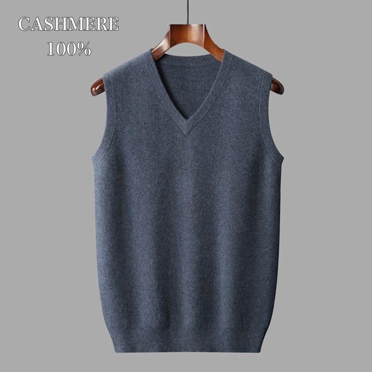 【2枚200/円OFF】カシミヤ100％ メンズ Vネック ベスト ノースリーブセーター ニット ノースリーブ カシミヤセーター cashmere カシミヤ カシミア セーター 紳士 男性カシミヤ10
