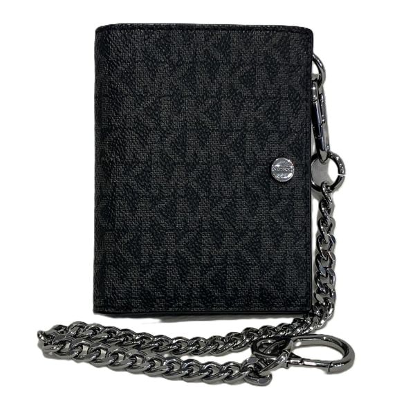 マイケル・コース MKシグネチャー COOPER コンパクトチェーンウォレット 2つ折り財布【中古】