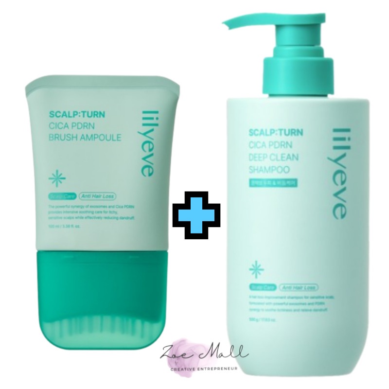 スカルプターンシカ PDRN ディープクリーン シャンプー500ml+ヘアアンプル100ml/シカPDRNヘアエッセンス/冷感ヘアアンプル/頭皮ケア/ヘアケア/抜け毛ケアアンプル