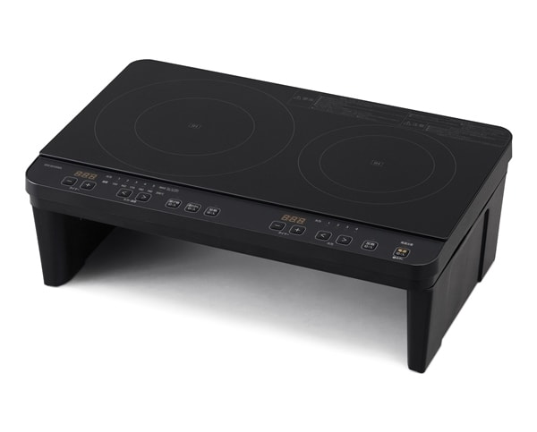 アイリスオーヤマ 2口IHコンロ脚付き ブラック IHK-WT41S-B