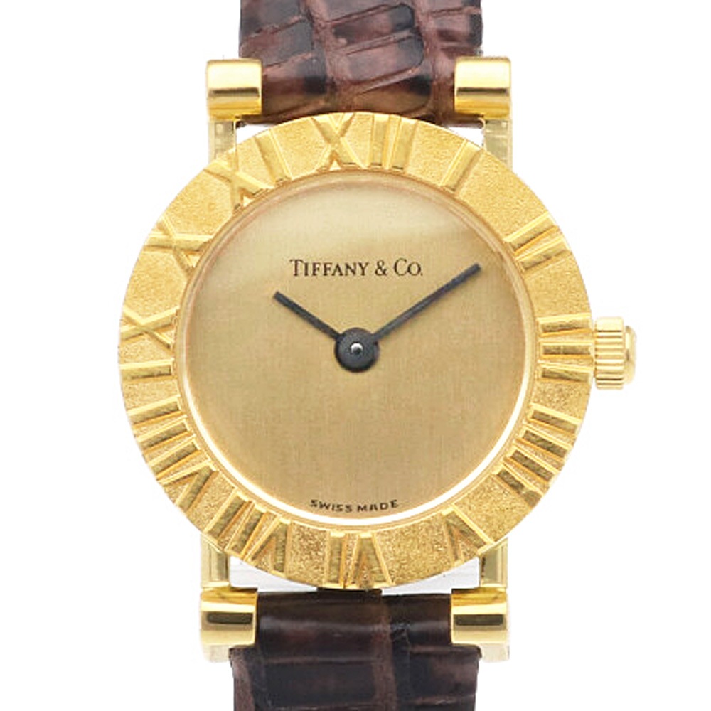 ティファニー アトラス 腕時計 18金 K18イエローゴールド D286.753 クオーツ 1年保証 TIFFANY&Co. 中古