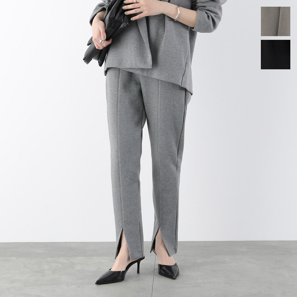 marmors マルモア パンツ front slit pants 0225103025 レディース スリット イージーパンツ スウェット カラー3色