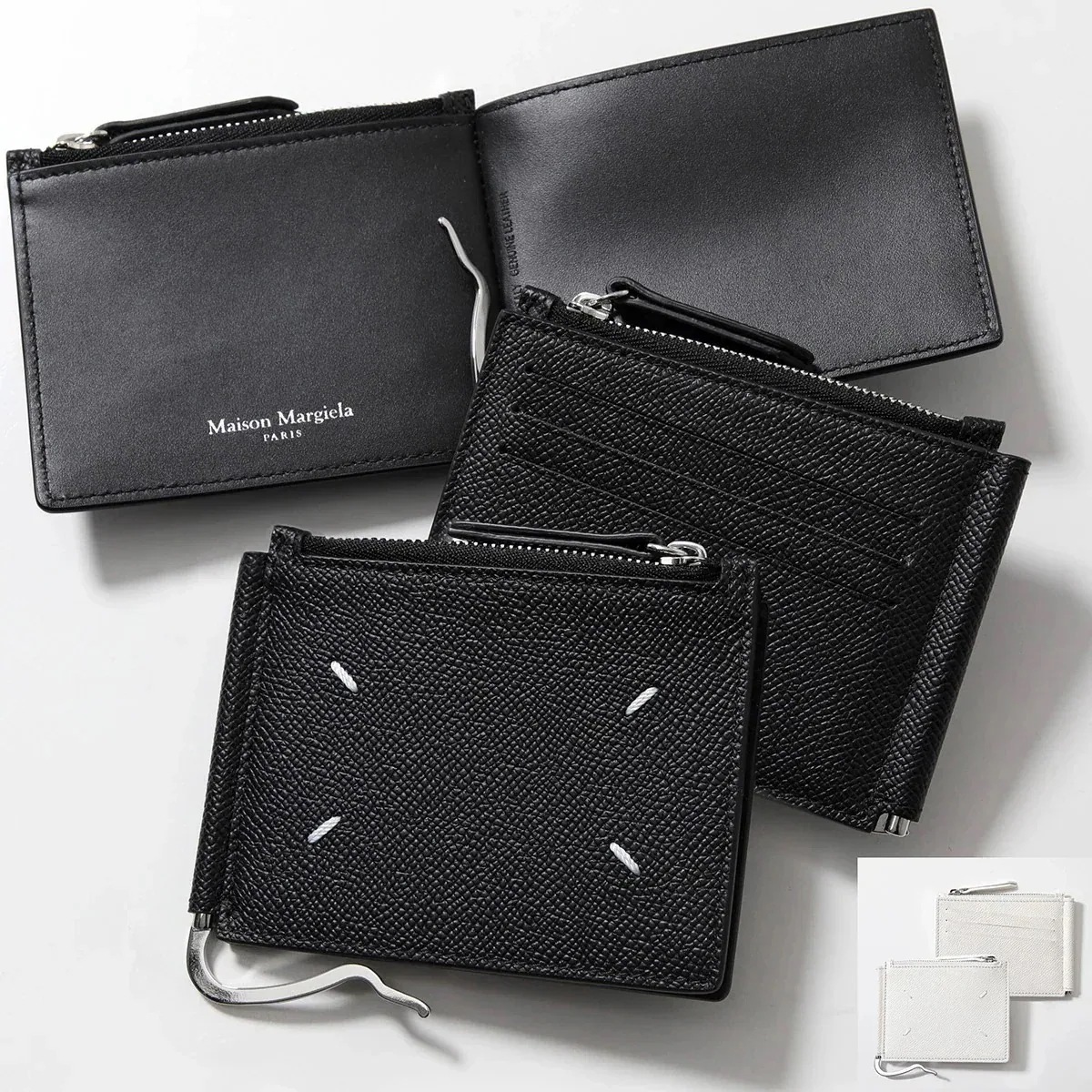 MAISON MARGIELA マルジェラ 11 二つ折り財布 SA1UI0018 P4745 メンズ レザー マネークリップ付き 小銭入れ付き カラー2色 S