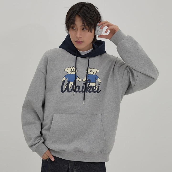 Maltese Colorblock フーディー パーカー GREY