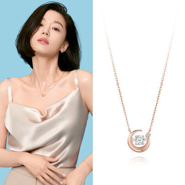 14Kダンシングストーンステラネックレス N0105