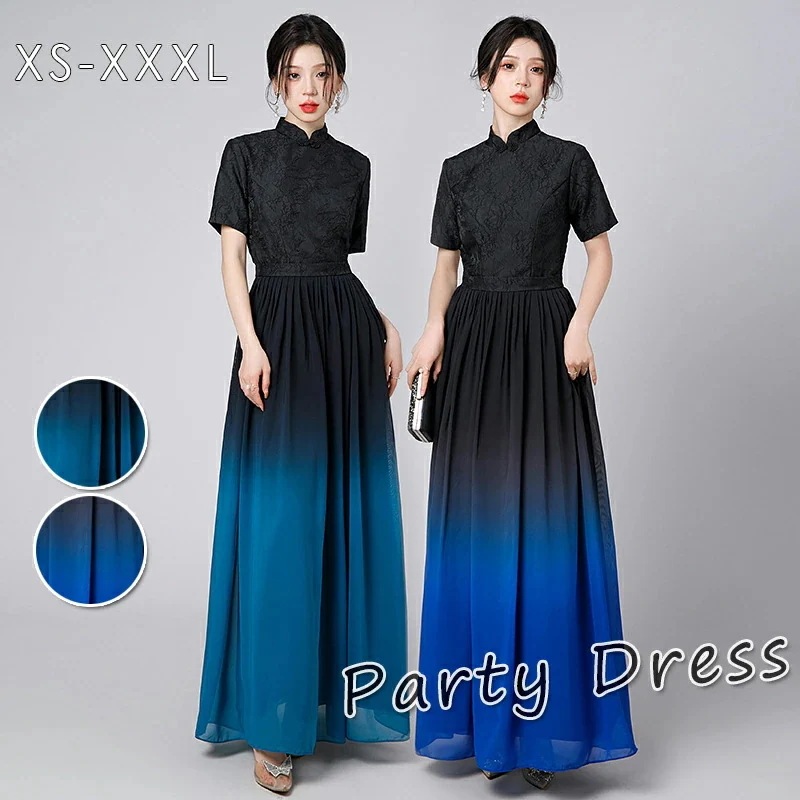 【急速出荷!】パーティードレス 結婚式 ワンピース ロング丈 ロングドレス 演奏会 発表会 袖あり 半袖 パーティドレス 花柄 刺繍 ウエディング ドレス 二次会 花嫁 ブライズメイド お呼ばれ 結婚