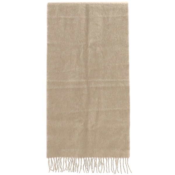 エルメス HERMES マフラー Echarpe Unie Brodee カシミヤ ベージュ 茶 【中古】