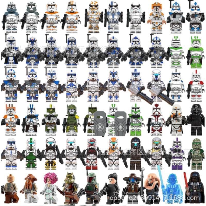 MOC 60 種類スターウォーズシリーズブロック 小粒 DIY 組み立て式ミニフィギュア 武器付き子供知育玩具セット
