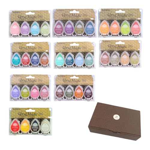 TSUKINEKO バーサマジック デュードロップ 全色 インク インク台 36色セット スタンプパッド 福わけはんこオリジナルBOX付き ツキネコ