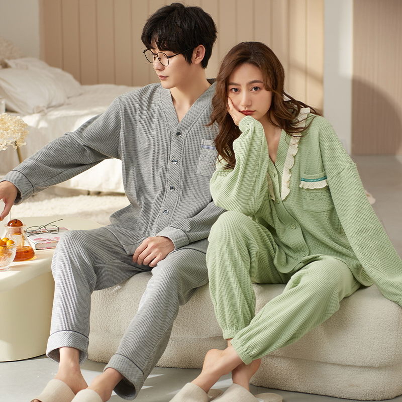 1つ買うと10個無料25 人気 長袖 パジャマ カップル メンズ　レディースパジャマ 2点セット 二点セット レディース ウェア セットアップ 部屋着