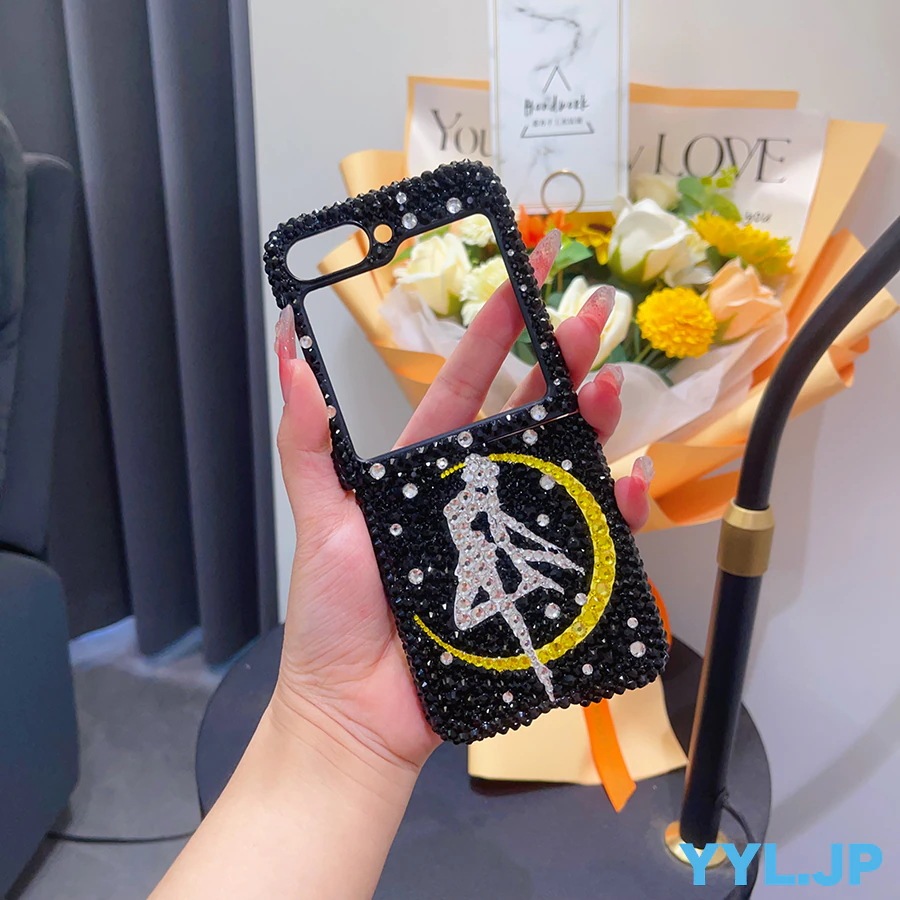 ハンドメイド galaxy z flip7 ケース 美少女戦士セーラームーン galaxy z fold6ケース キャラクター fold7/5/4/3 flip6/5/4/3 キラキラのラインストーン
